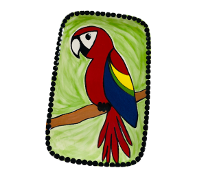 Maple Grove Scarlet Macaw Plate