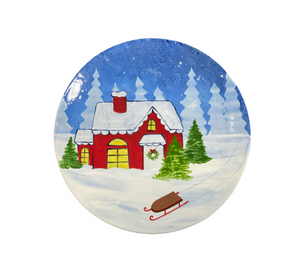 Maple Grove Christmas Cabin Plate