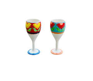 Maple Grove Floral Wine Glass Set